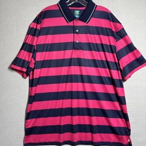Pro Tour Polo Shirt Mens XL Pink Navy Coolplay Golf Performance Moisture Wicking